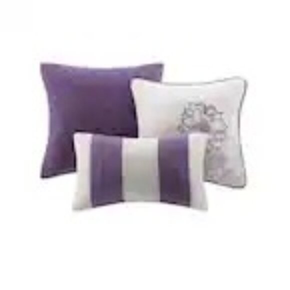 Madison Park Brianna 6 Piece Duvet Cover Set King/Cal King Purple &‎ Grey Floral - Picture 6 of 7